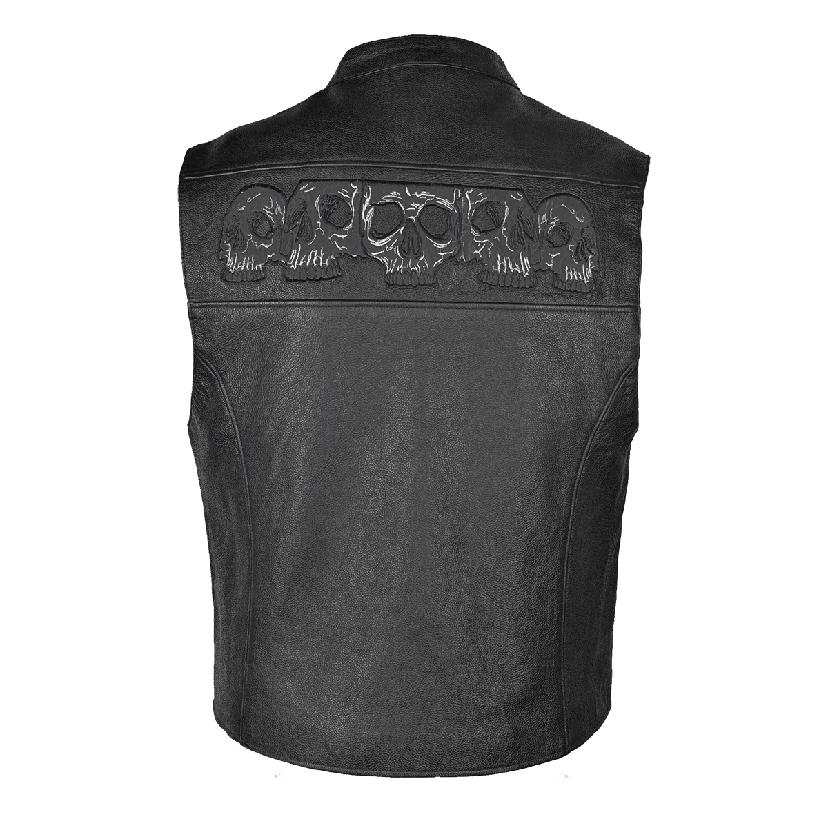 VL935 Vance Leather Men's Reflective Skull Vest