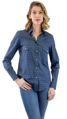 Western Donna - Print Shirt - Indigo