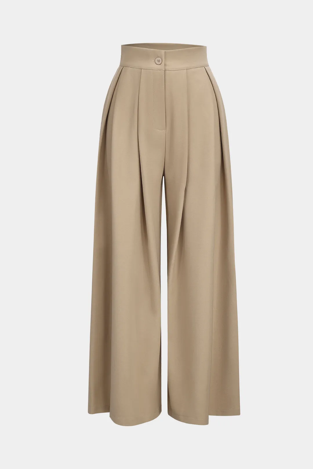 Wide Leg Pleated Trousers