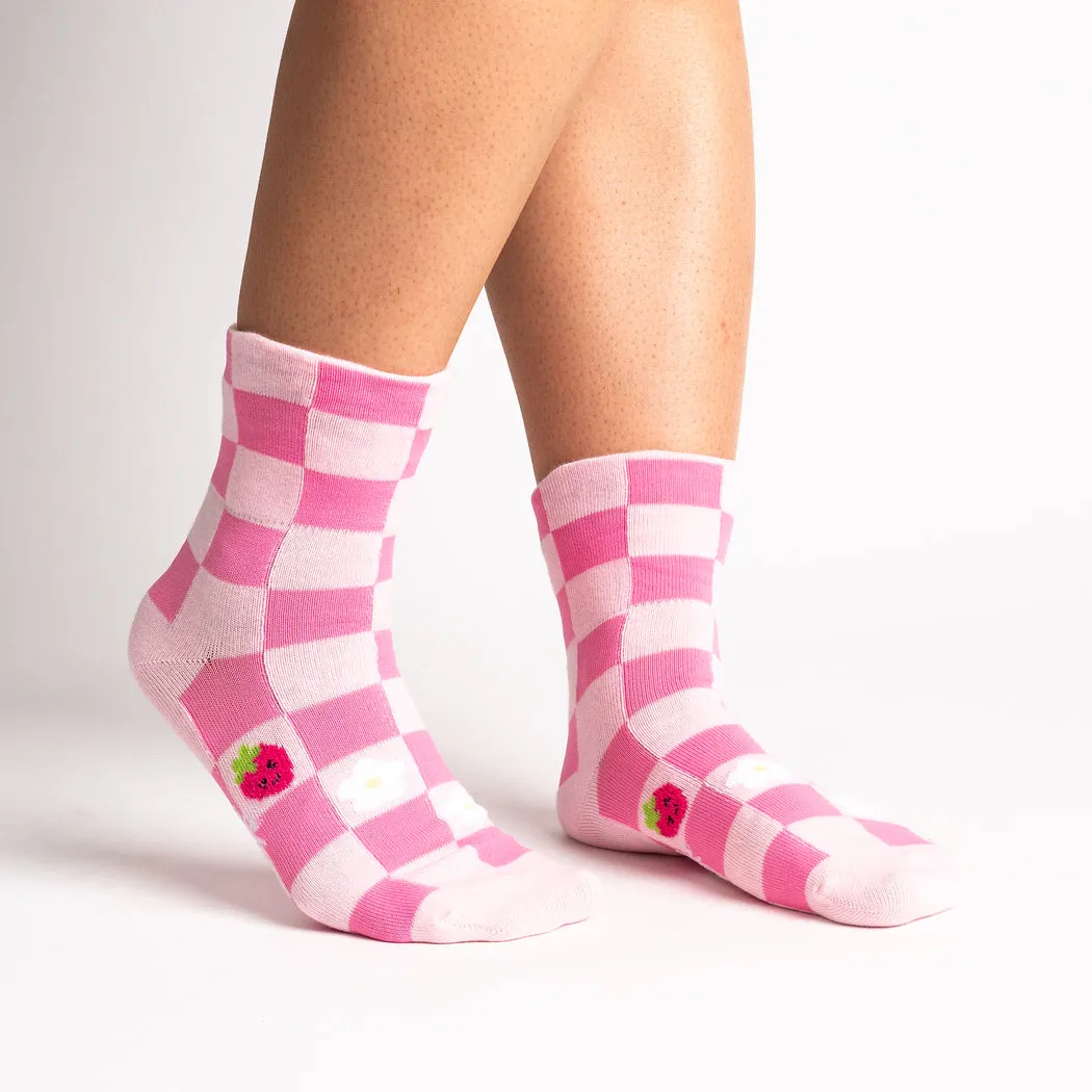 Women's Berry Cute Turn Cuff Crew Socks