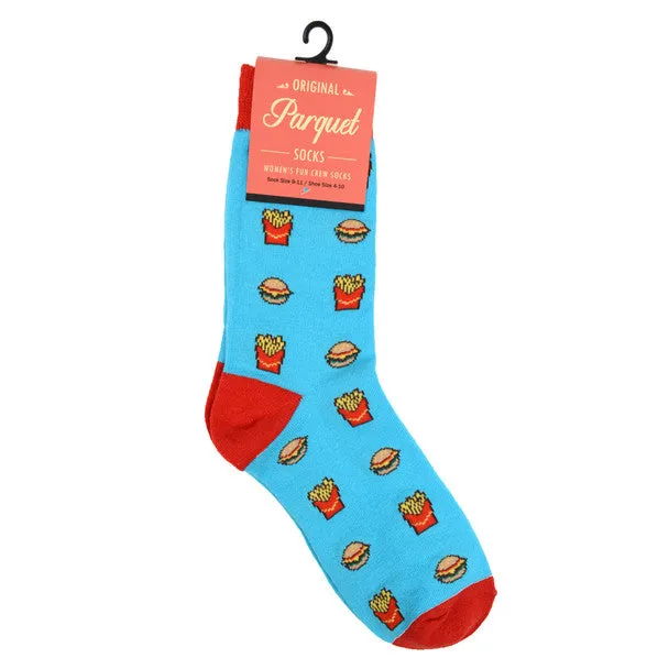 *Women's Hamburger & French Fries Novelty Socks