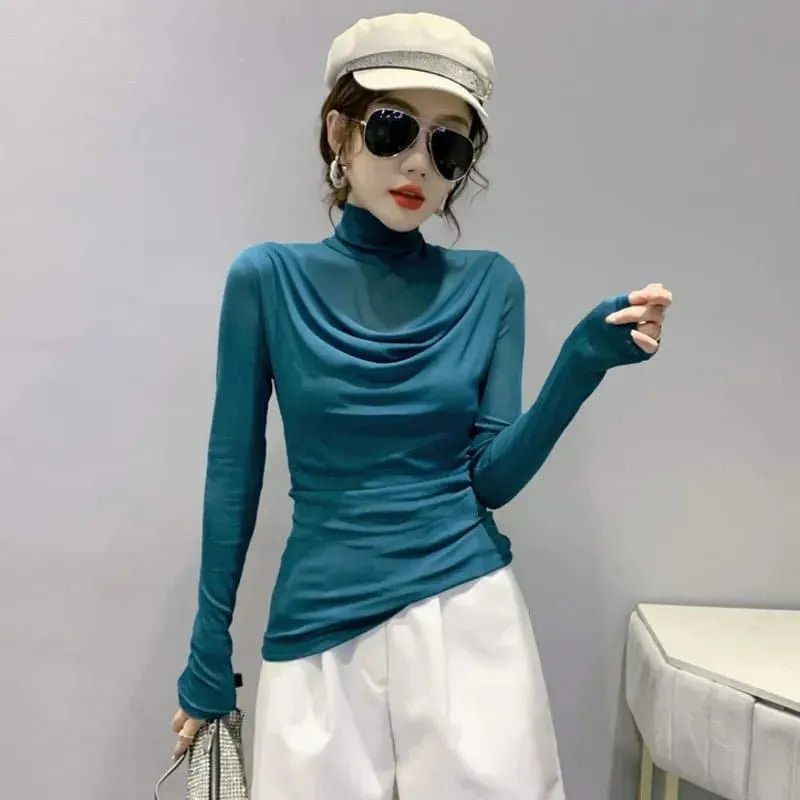 Women's Mesh Sleeve Blouses - Trendy & Breathable Fashion Statement for Women