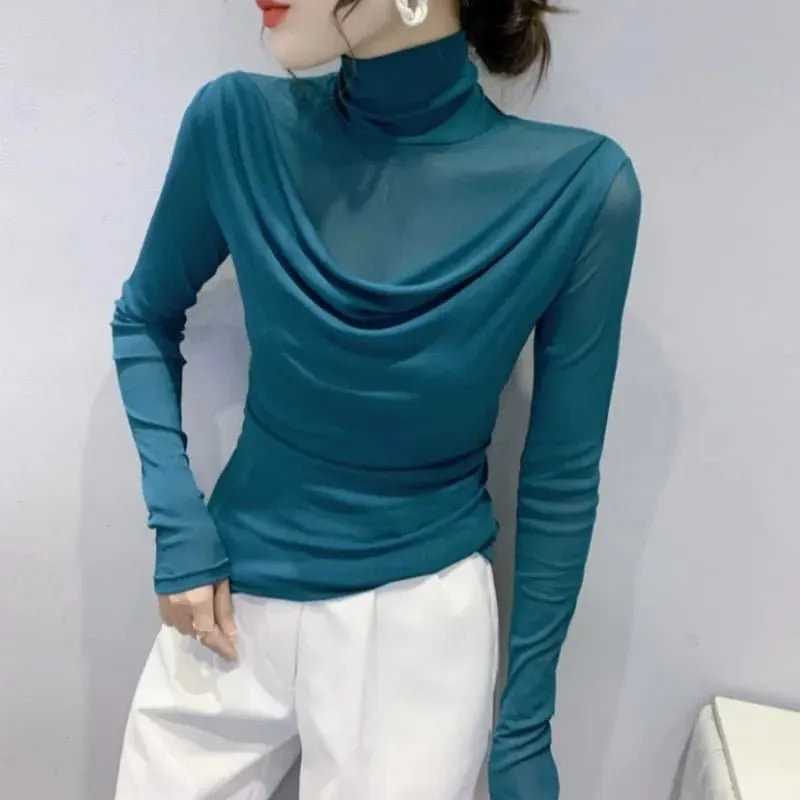 Women's Mesh Sleeve Blouses - Trendy & Breathable Fashion Statement for Women