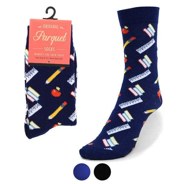 *Women's School Supplies Novelty Socks