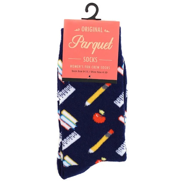 *Women's School Supplies Novelty Socks