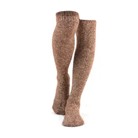 Women's Wool Heathered Brown Knee High Socks