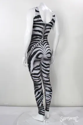 Women's 'ZEBRA' sleeveless catsuit