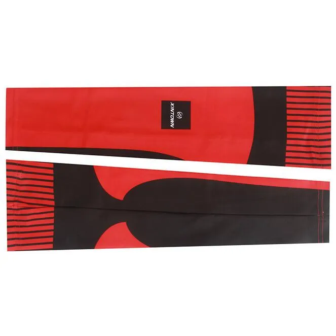 XINTOWN Red Black Stripe Cycling Arm Warmers