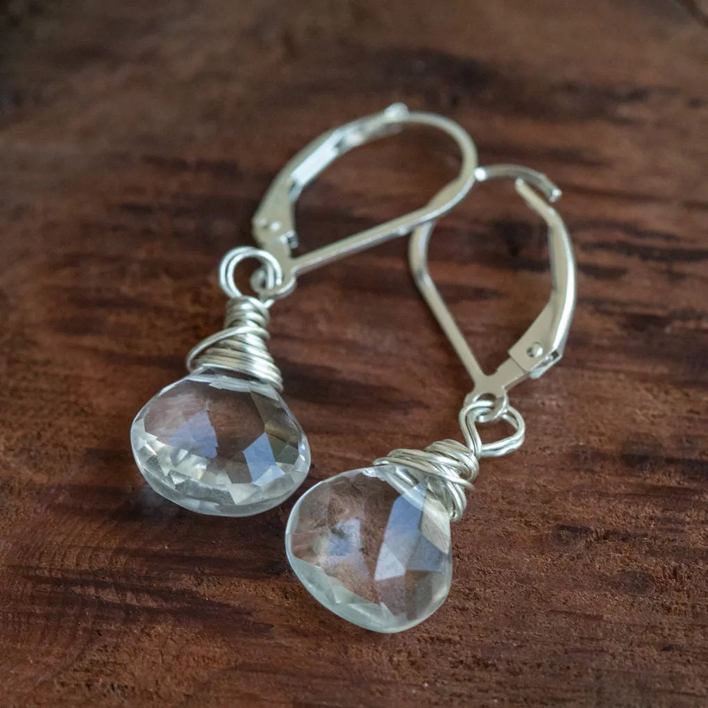 You Are Perfect: Quartz Crystal Silver Briolette Earrings