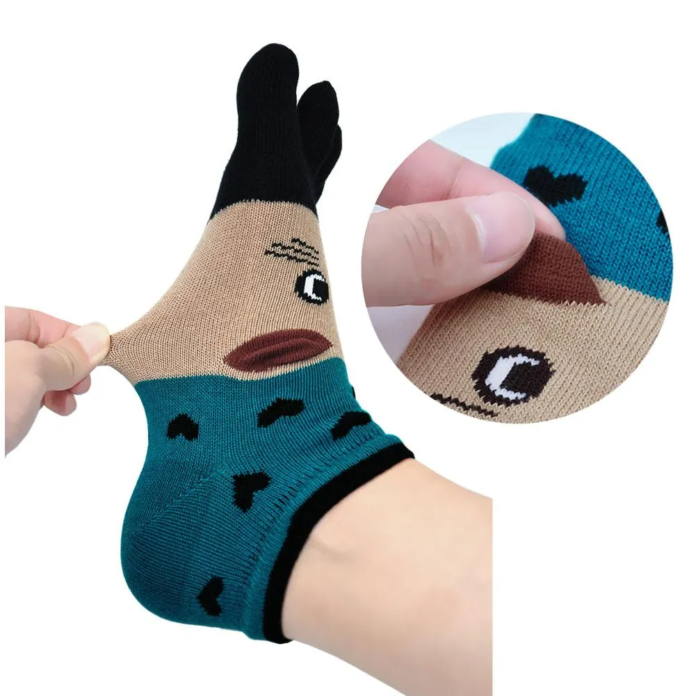 ZFSOCK Cute 5 Finger Animal Design Socks for Women, 4 Pairs